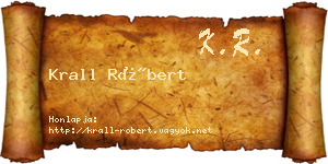 Krall Róbert névjegykártya